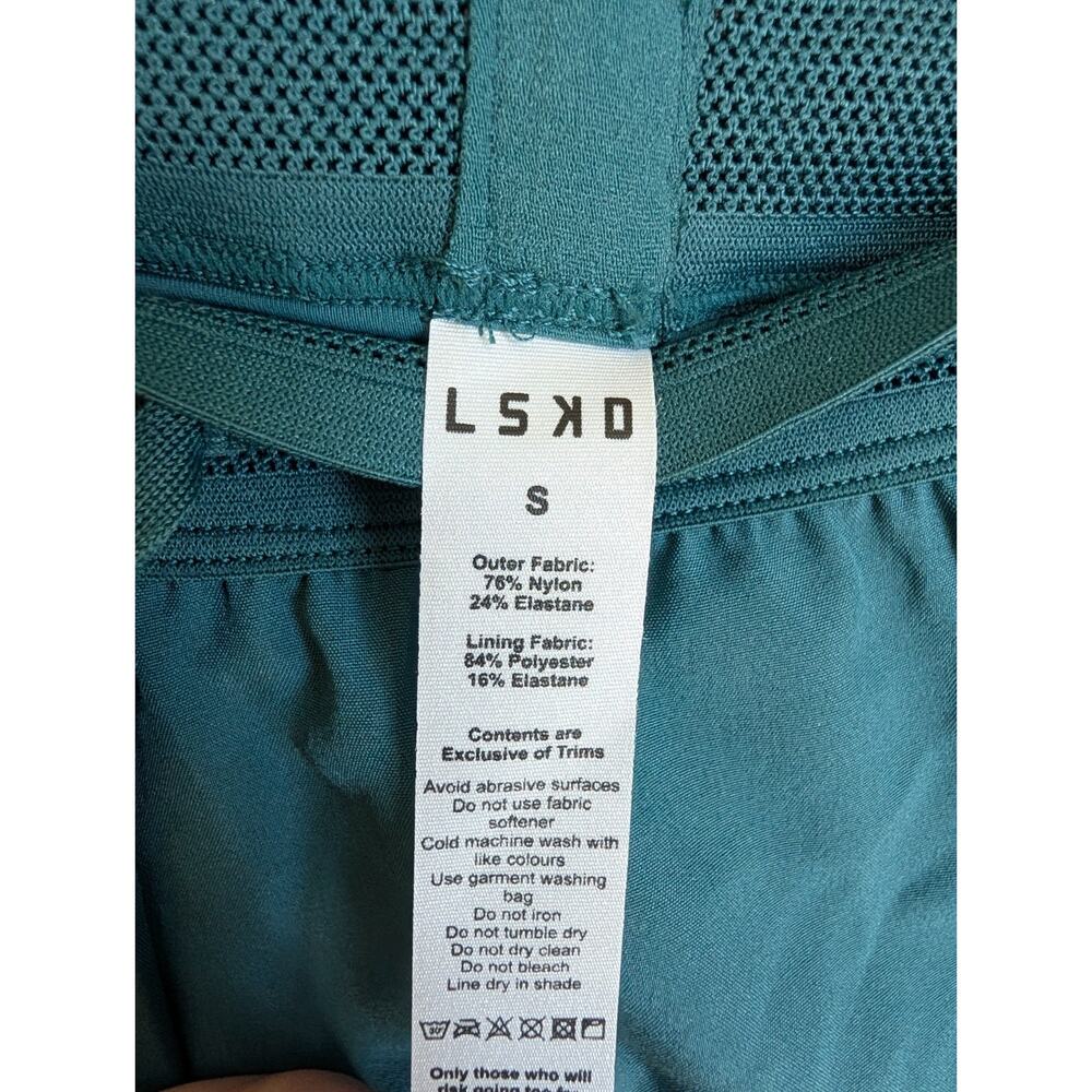 NWT LSKD Accelerate 3" Running Shorts Womens Small Teal Lined Mid Rise WSHT00532 - Picture 3 of 4